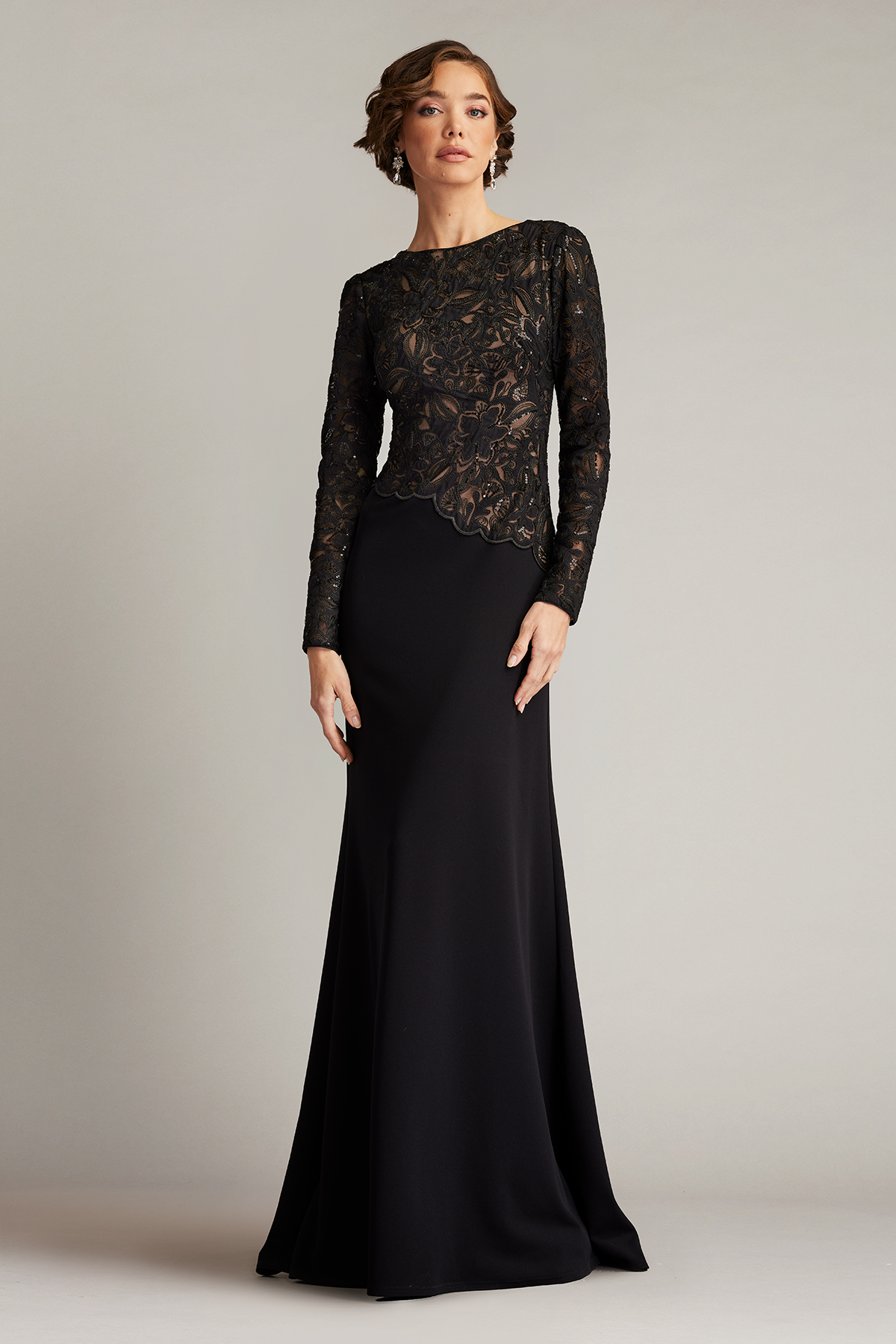 Shika Embroidered Crepe Gown | Tadashi Shoji