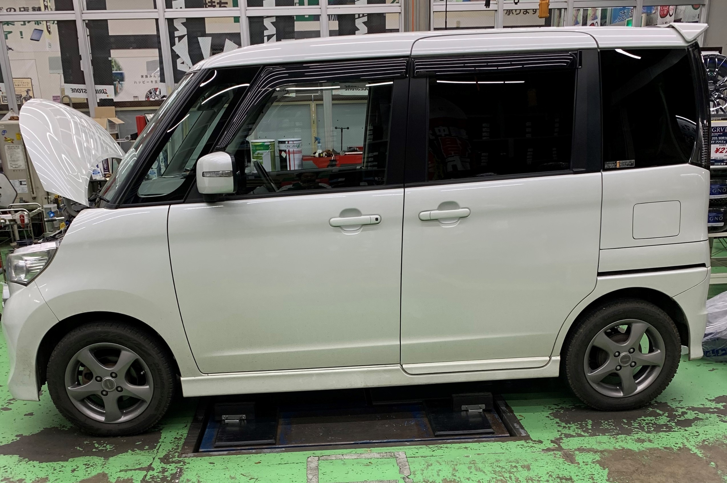 スズキ・パレットSW(MK21S)】ダウンサス取り付け・アライメント調整