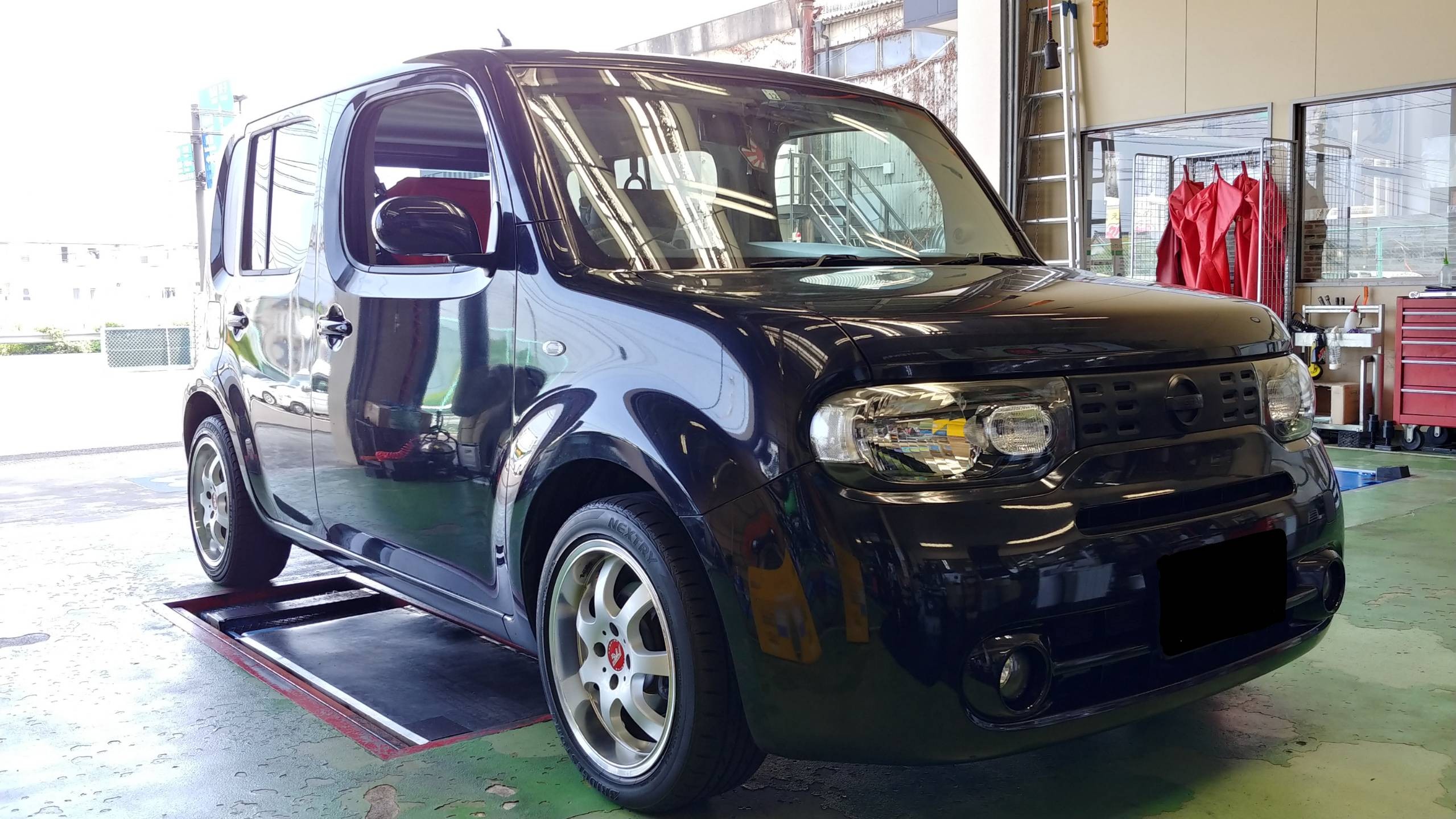 Z12キューブ ダウンサス取付け | 店舗おススメ情報 | タイヤ館 松江南