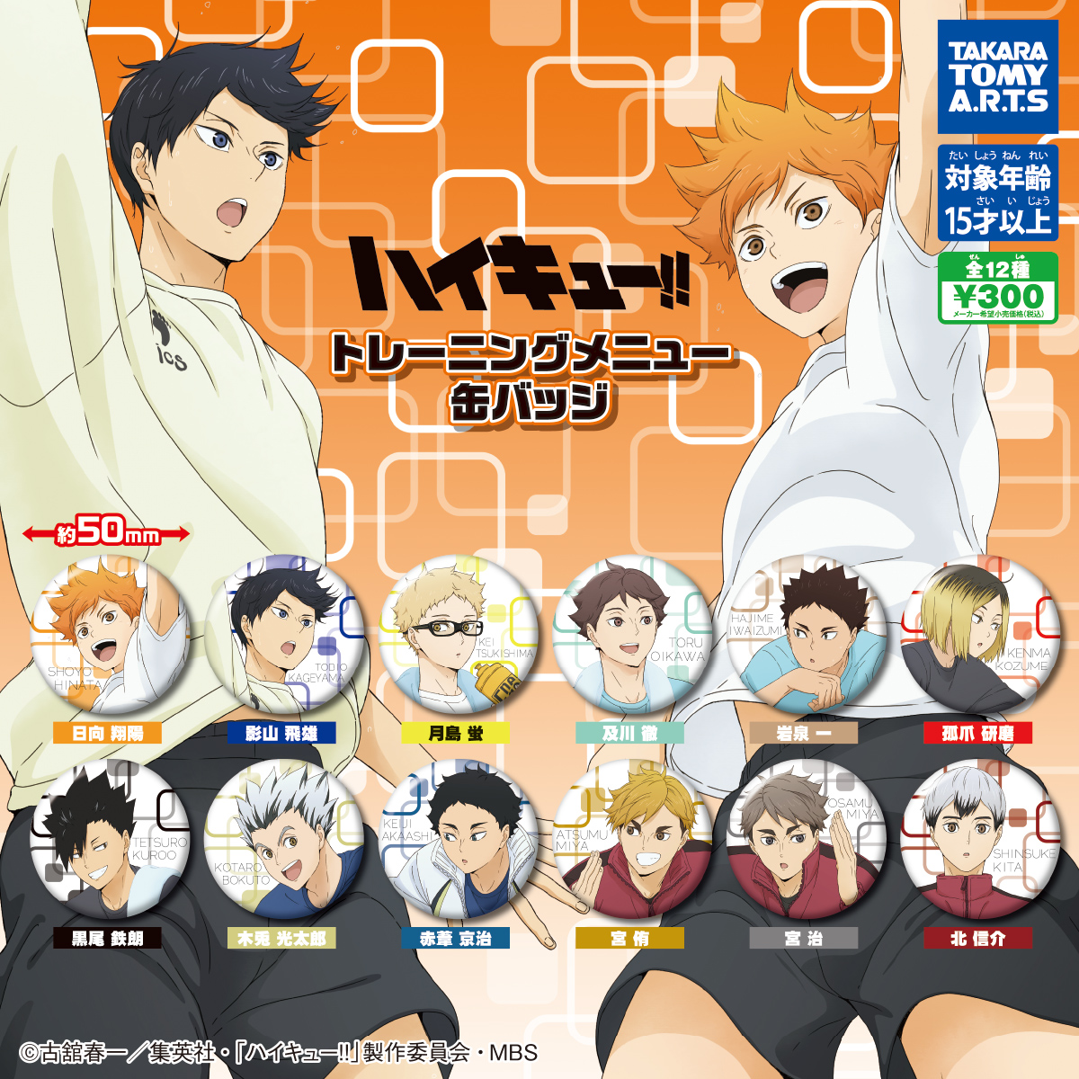 ハイキュー!!トレーニングメニュー缶バッジ｜商品情報｜タカラトミーアーツ