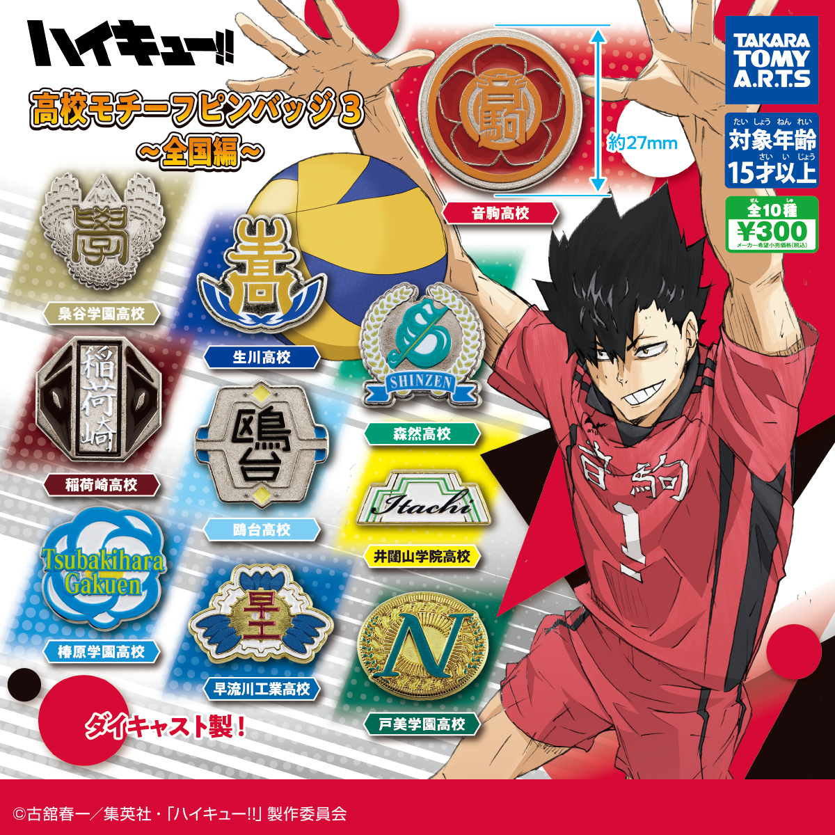 ハイキュー!! 高校モチーフピンバッジ3～全国編～｜商品情報｜タカラ