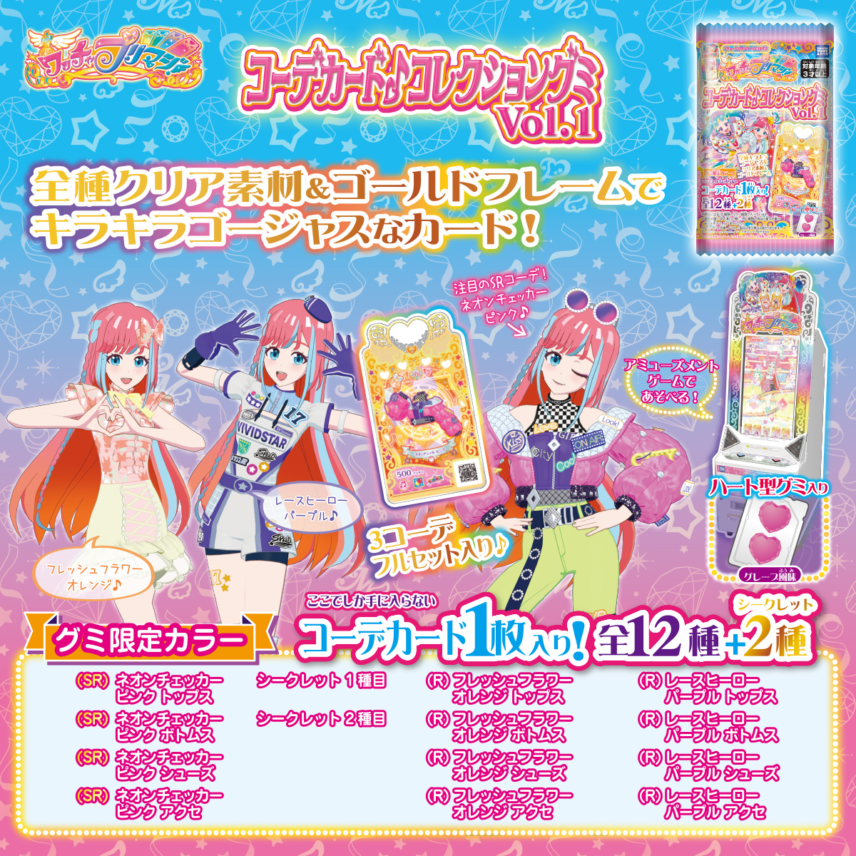 ワッチャプリマジ！ コーデカード♪ コレクショングミ Vol.1｜商品情報