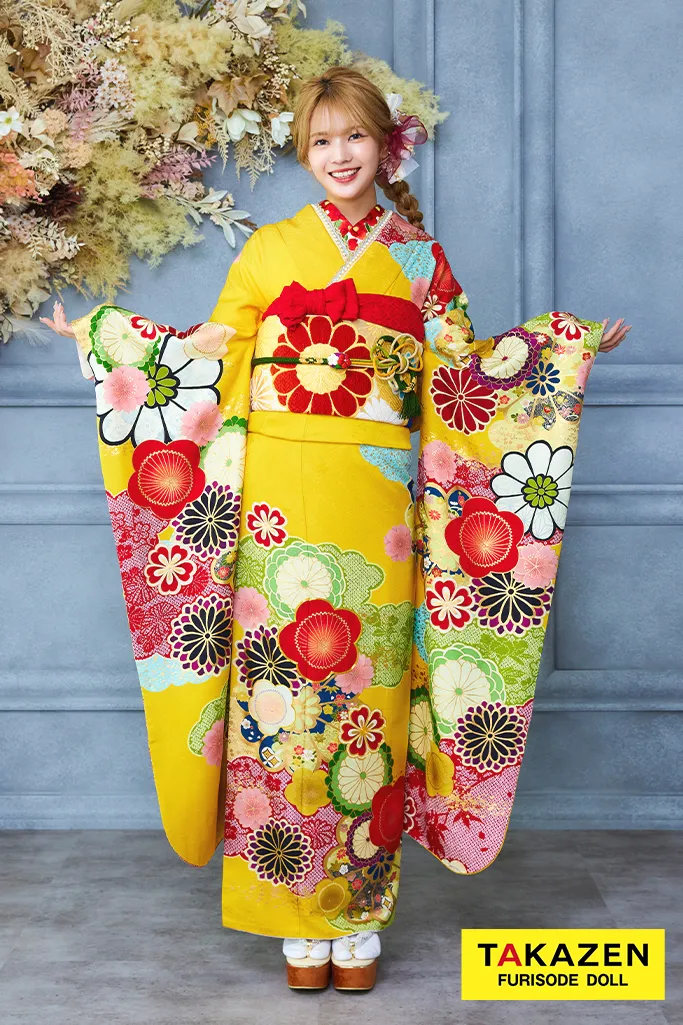 格安レトロポップ古典 黄色 梅柄 モダン ビタミンカラー 明るい