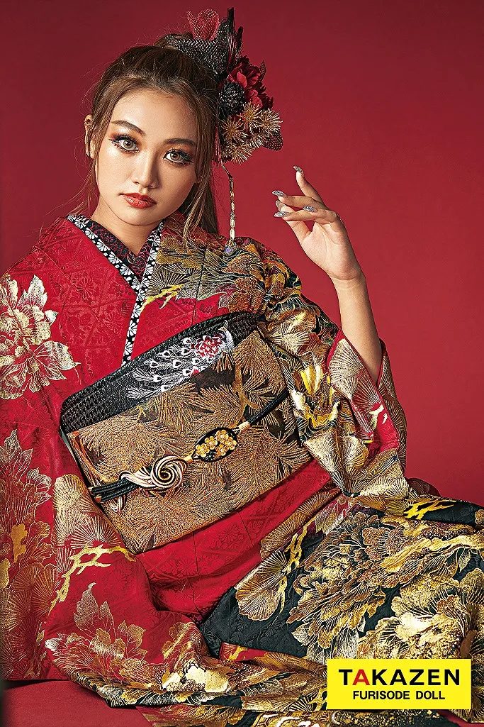 ジャパンモード 赤/黒/金/ゴールド 牡丹柄 渋い 派手かっこいい ギャル