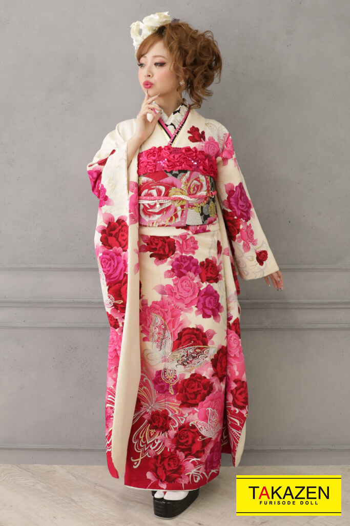 激安お得！正統派古典 緑色/赤/グリーン 辻が花/御所車 王道 お