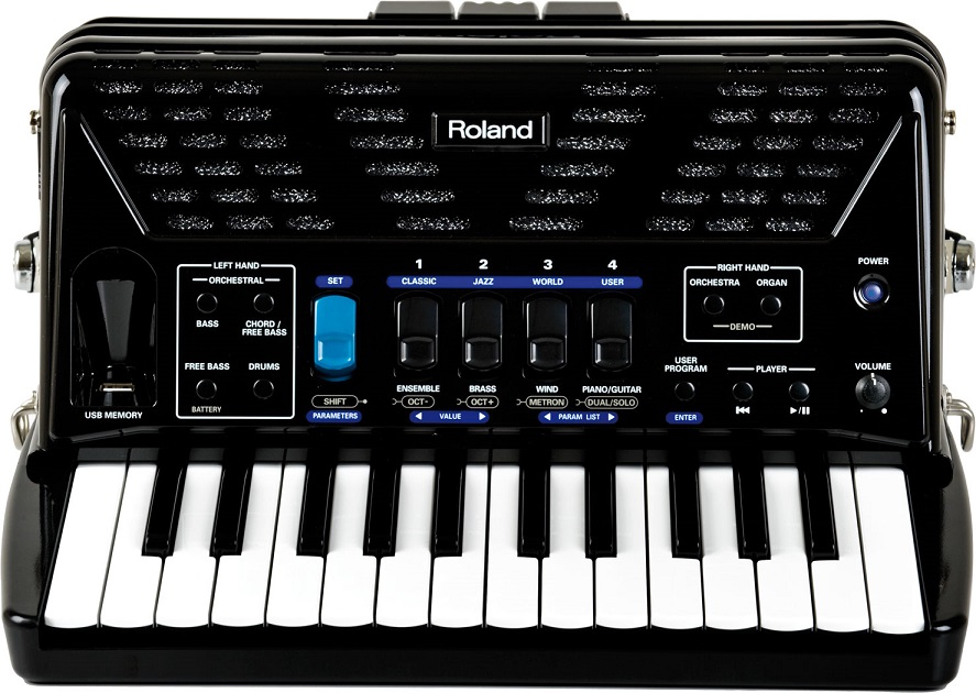 Roland V-accordion FR-1X ピアノ【黒】 (26鍵/72ベース)《純正ソフト
