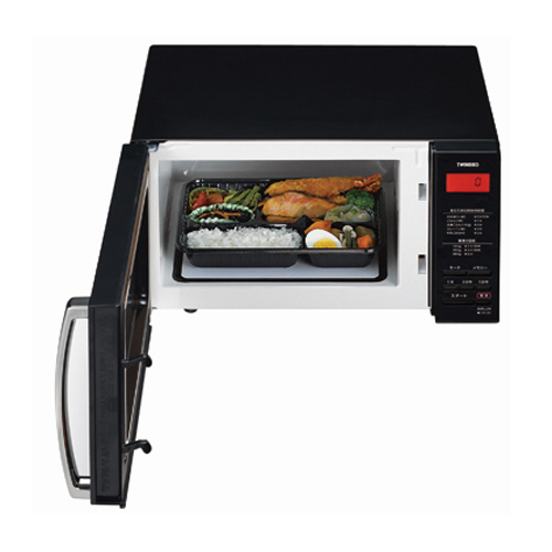 たのめーる】ツインバード ミラーガラスフラット電子レンジ ブラック