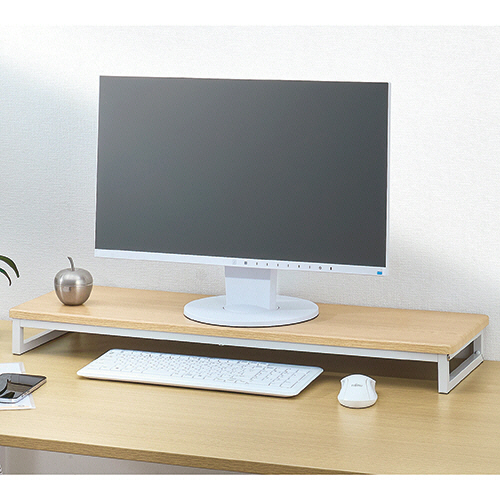 たのめーる】YAMAZEN モニタースタンド 幅800mm ホワイト/アイボリー