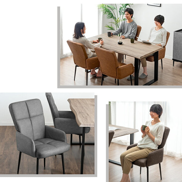 4脚セット］回転式 ダイニングチェア ハイバック 肘付き スチール脚