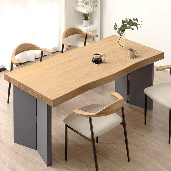 幅160cm] ダイニングテーブル 単品 4人掛け 天然木 アッシュ パネル脚