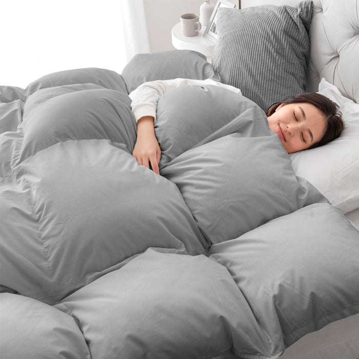 セミダブルロング] 羽毛布団 日本製 ホワイトダックダウン70% 洗える