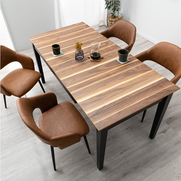 120-150-180］3段階伸長式 ダイニング5点セット 4人掛け 木目 伸縮