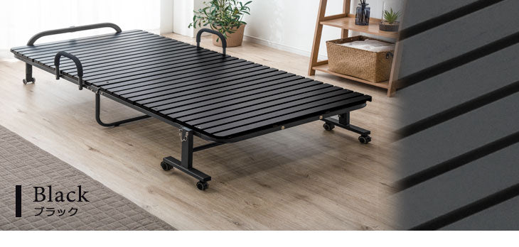 シングル] 折りたたみベッド 桐すのこ 33枚 キャスター付き *オリオン