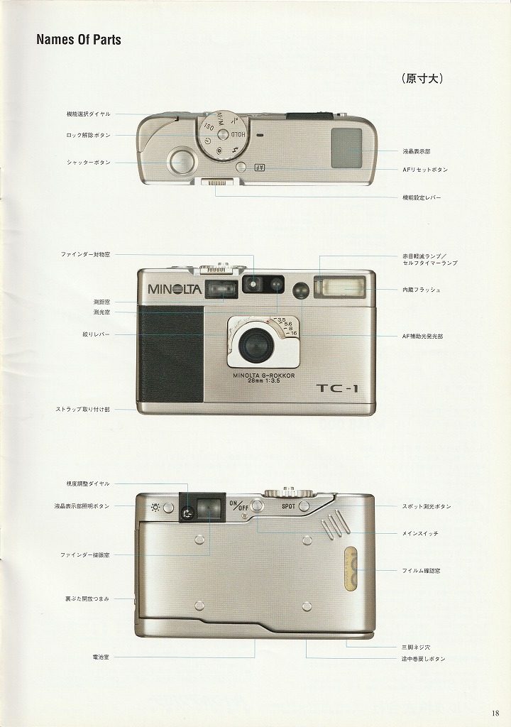 ミノルタ TC-1 35mmレンズシャッター式AFフィルムコンパクトカメラ