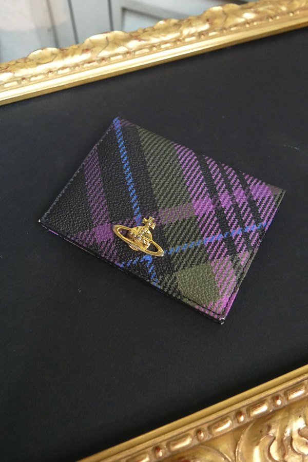 Sale30%off△USED△【Vivienne Westwood】 チェック柄カードケース