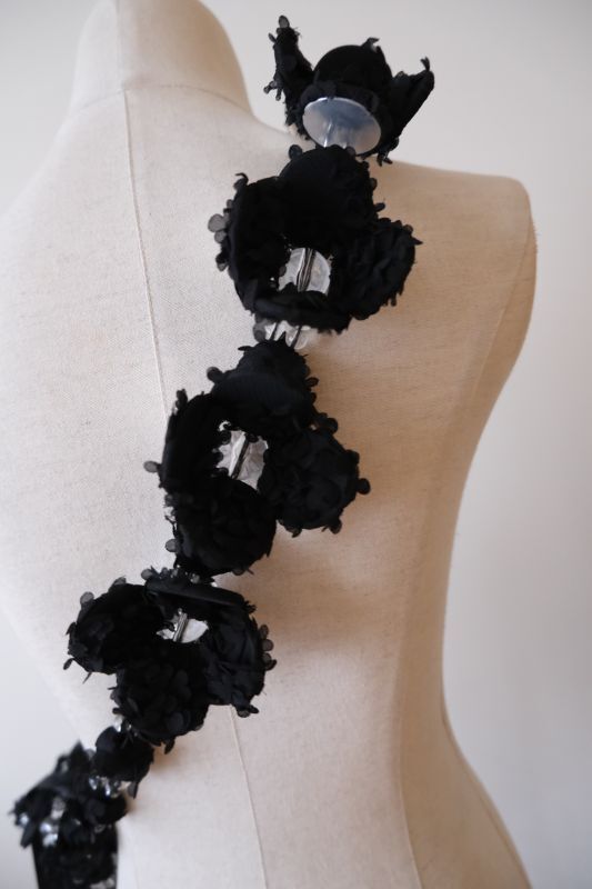 RIV NOBUHIKO (リブ ノブヒコ）BANTOM FLOWER SHOULDER BAG black