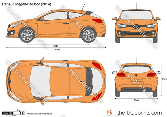 Renault Megane 3-Door vector drawing