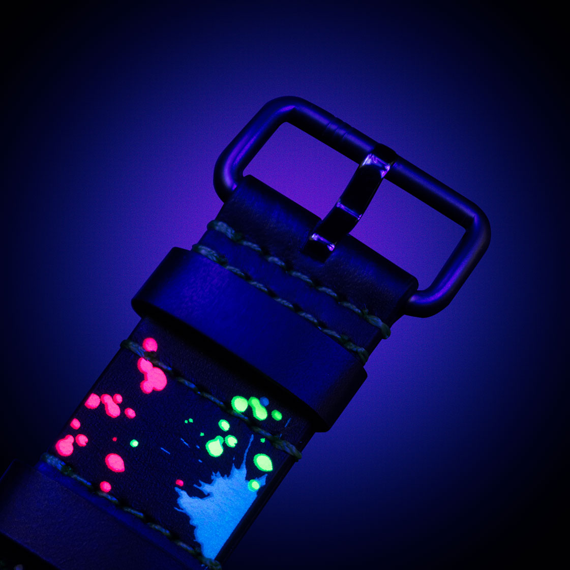 Black Leather Strap for Neon Z black edition | Wrist Watch Strap