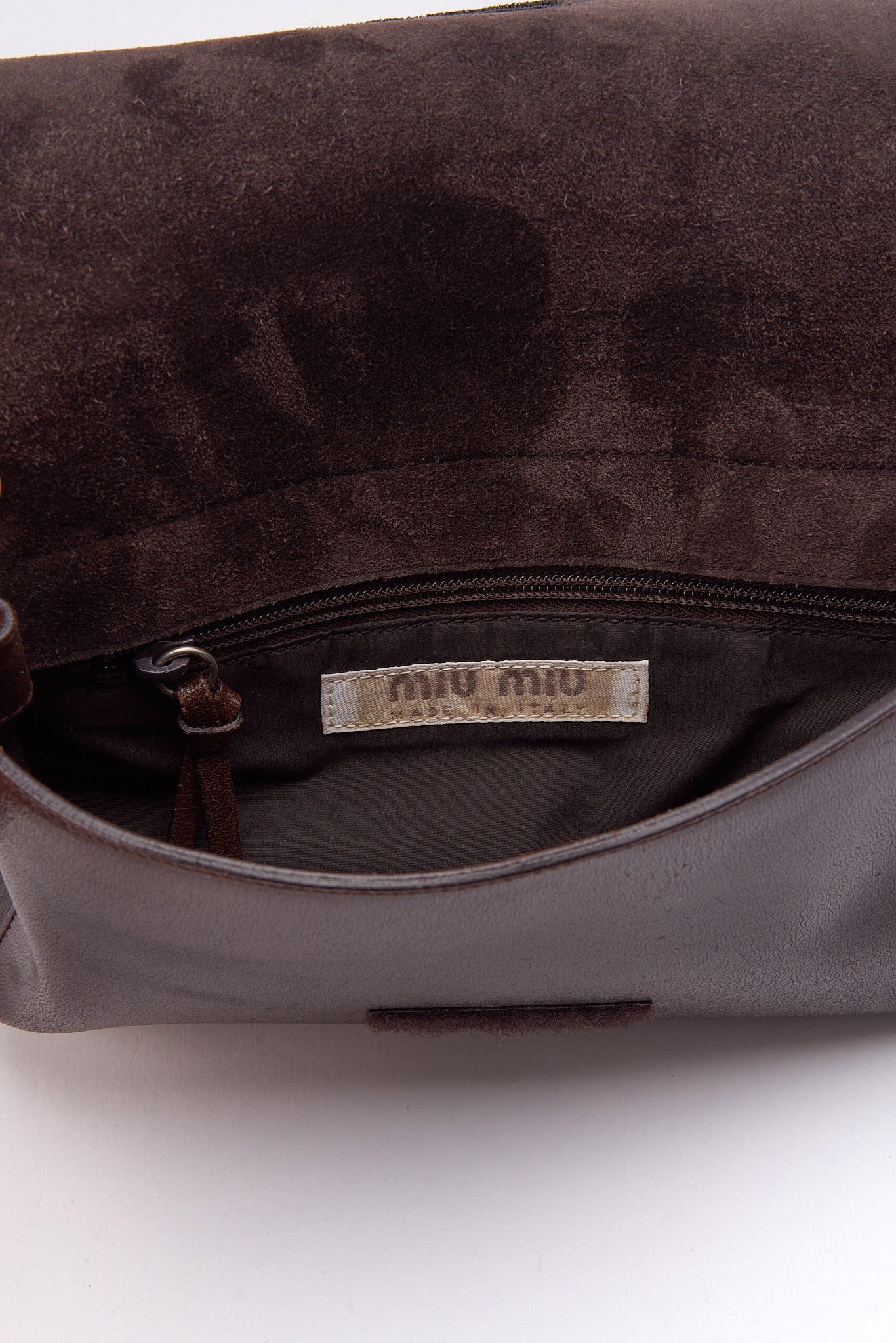Vintage 90'S Miu Miu Brown Leather Crossbody Bag – The Hosta