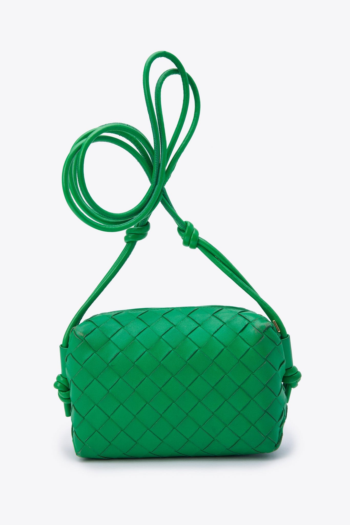 Bottega Veneta Green Loop Intrecciato Leather Crossbody Bag – The