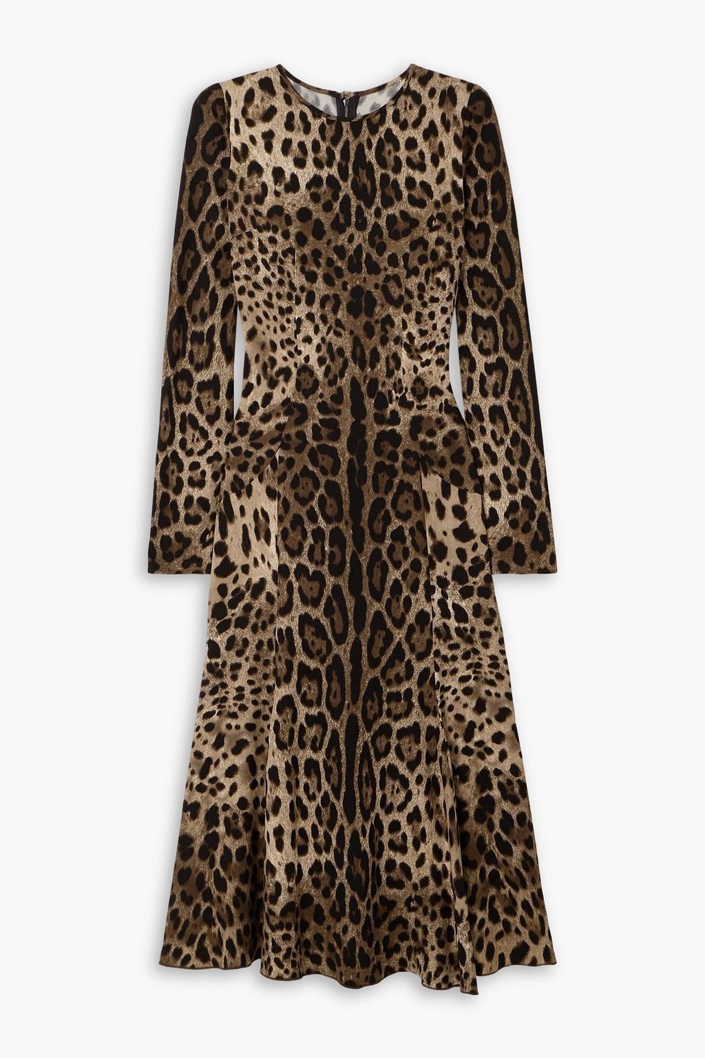 DOLCE&GABBANA ジャージー ミディ丈ワンピース レオパードプリント