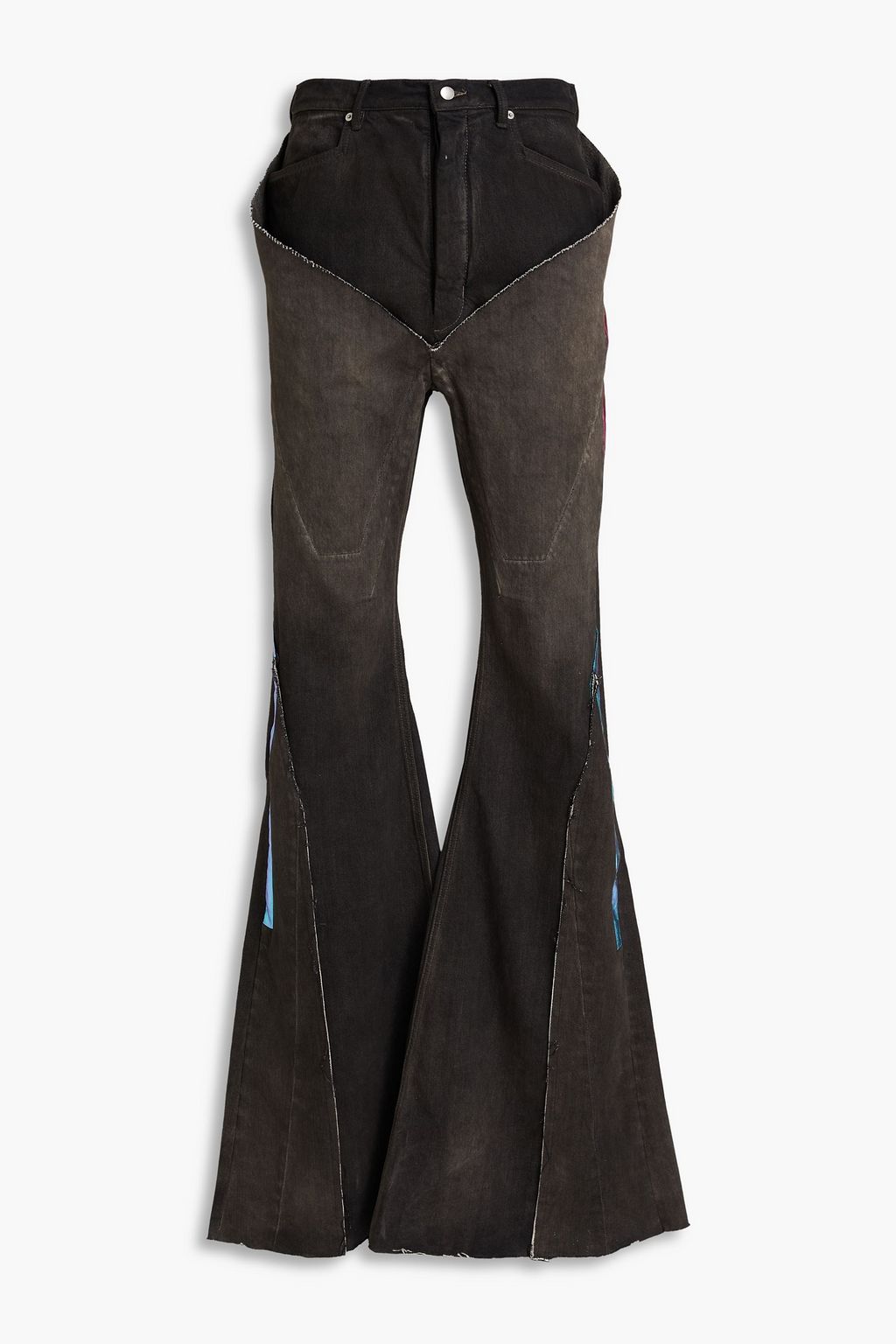 RICK OWENS デニム フレアジーンズ メタリックトリム | THE OUTNET