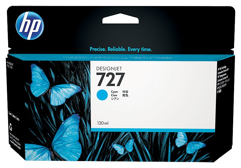 HP 727 300-ml Cyan DesignJet Ink Cartridge - F9J76A | The Wide