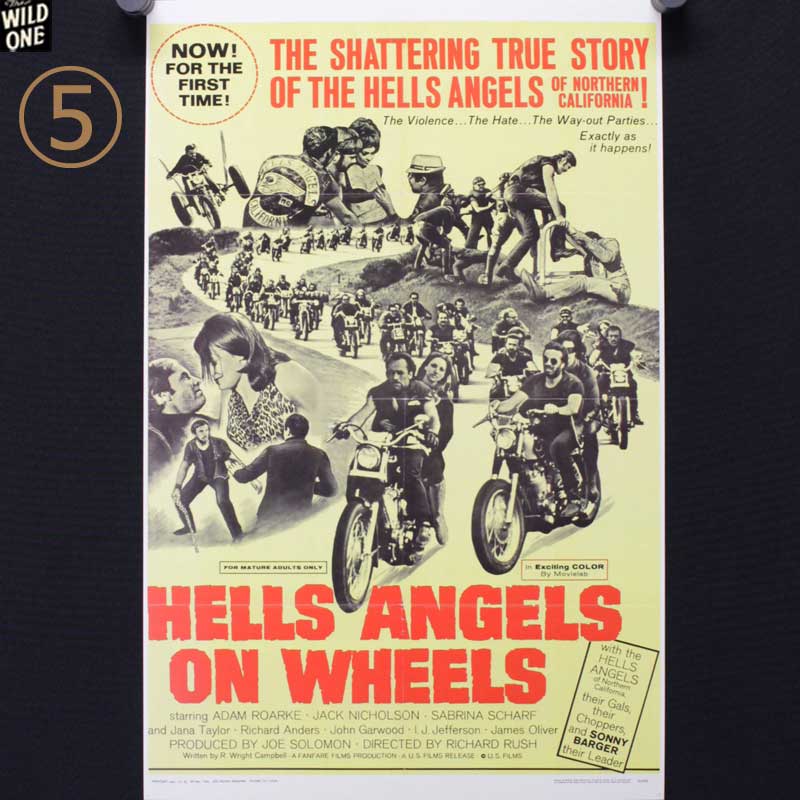 オールドバイカームービーポスター【⑤HELLS ANGELS ON WHEELS