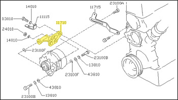 Motorsport Auto - The Z Store - Factory Lower Alternator Mount