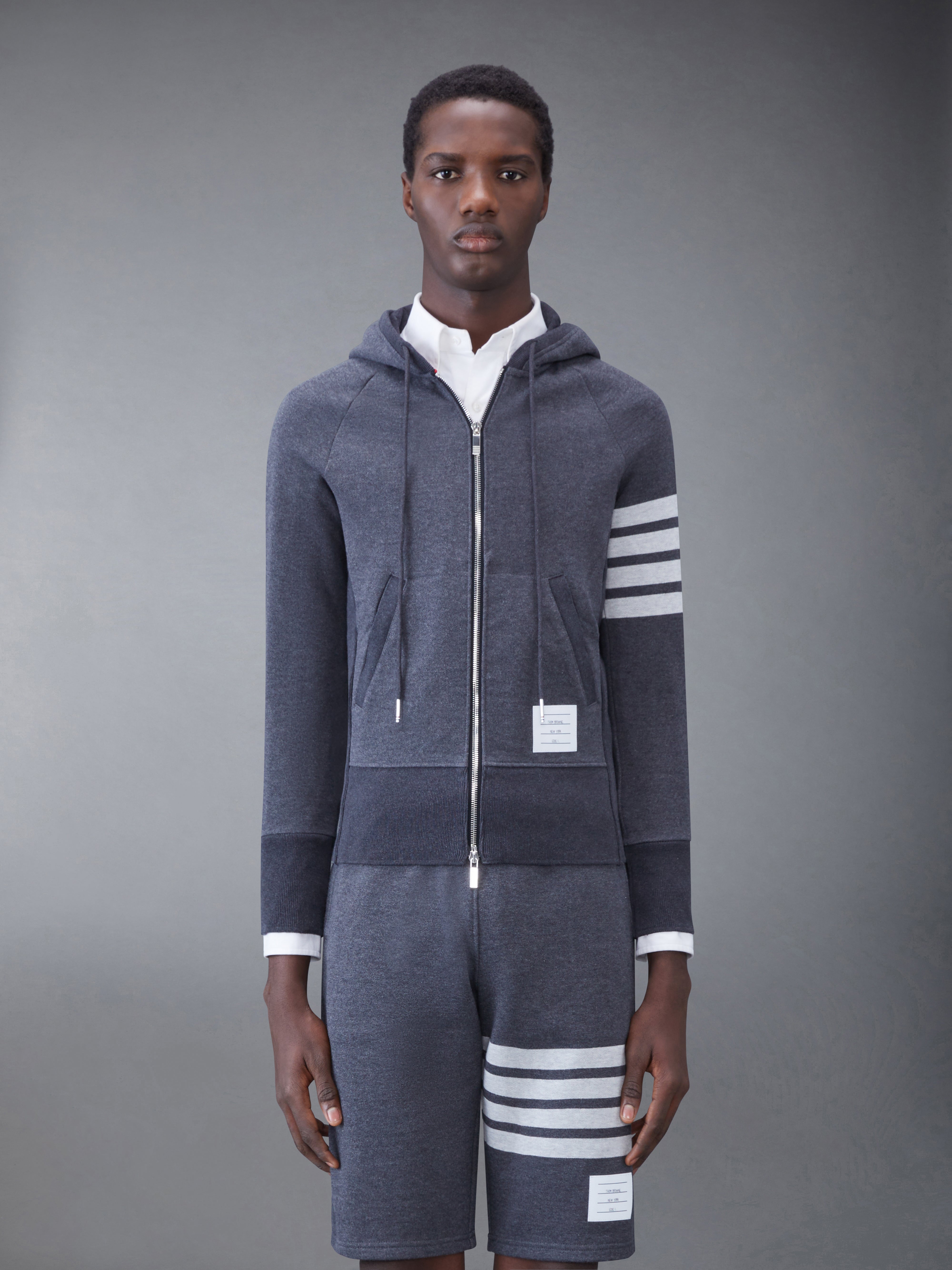 Classic Loopback 4 Bar Zip Hoodie | Thom Browne