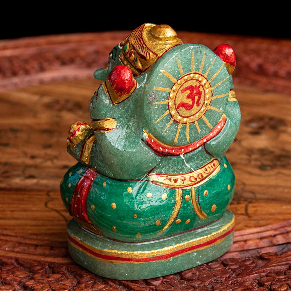 一点物・天然石】手彫りのアングリ・ガネーシャ（インド翡翠） - 約