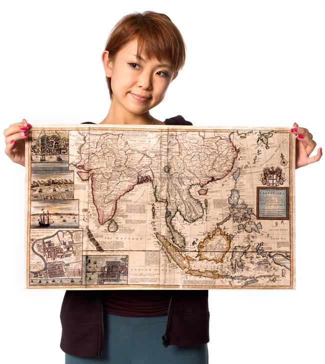 18世紀】アンティーク地図ポスター[A MAP OF EAST INDIES]【南アジア
