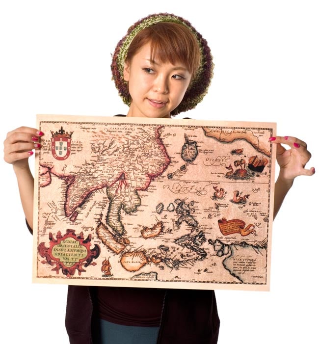 16世紀】アンティーク地図ポスター[INDIAE ORIENTALIS]【南アジア・東