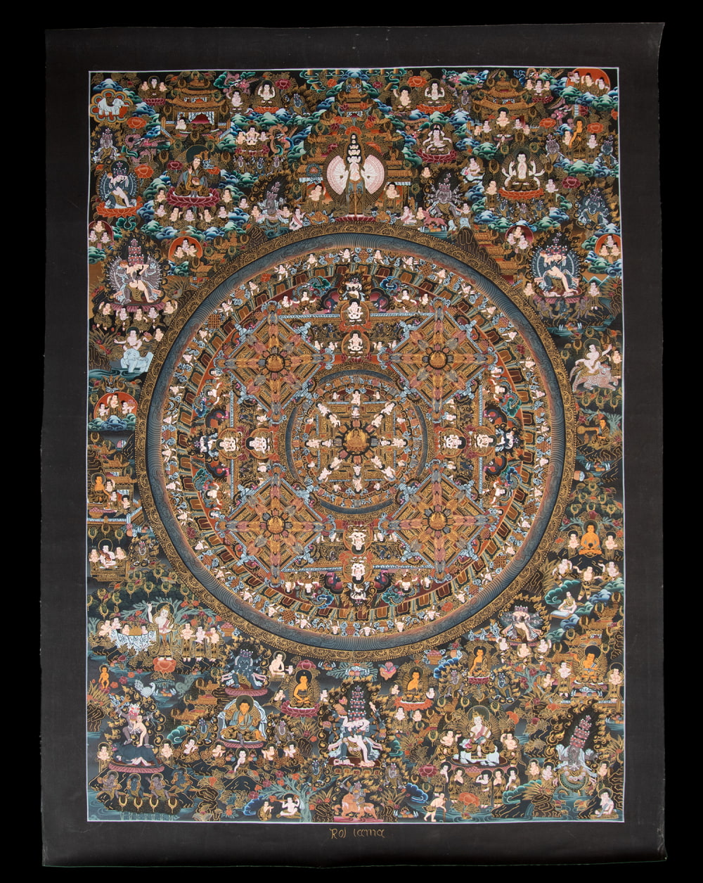 送料無料 タンカ 仏画 マンダラ チベット 〔Raj Lama作 一点物・美術館