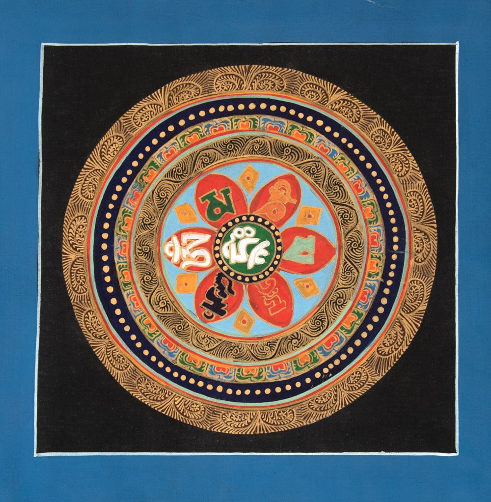 一点物〕タンカ - オム・マニ・ペメ・フム Om Mani Padme Hum ༀ་མ་ཎི