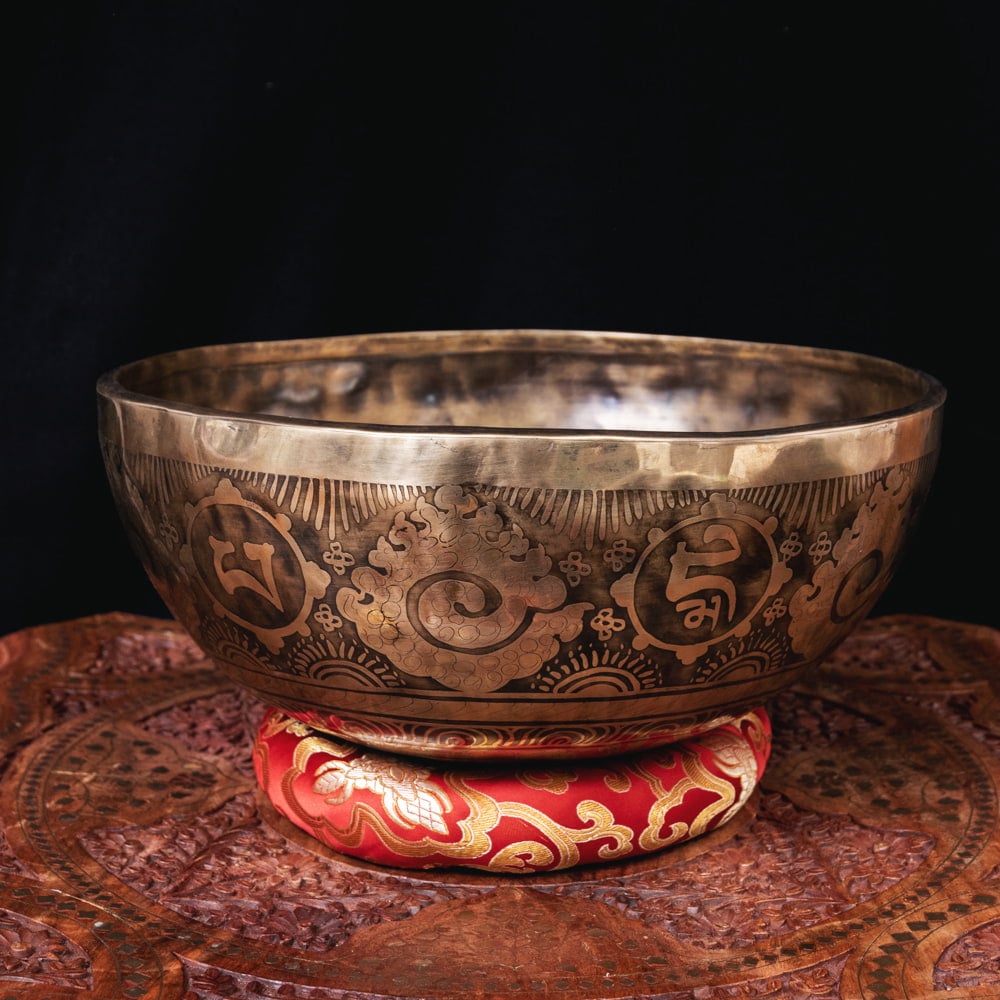 一点物】チベタンアンティックシンギングボウル【音階：E】約2774g