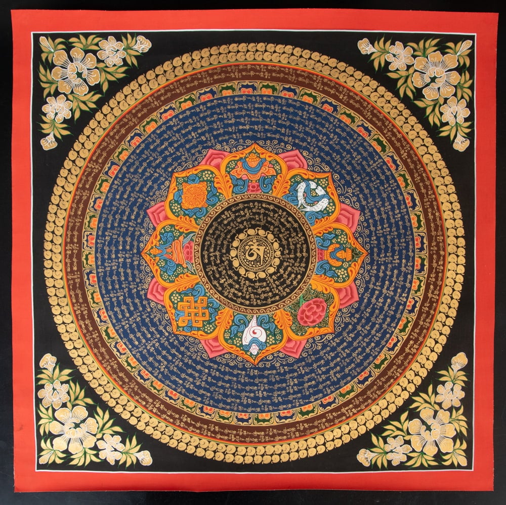 一点物〕タンカ - 八吉祥種子曼荼羅 アシュタマンガラ Ashtamangala