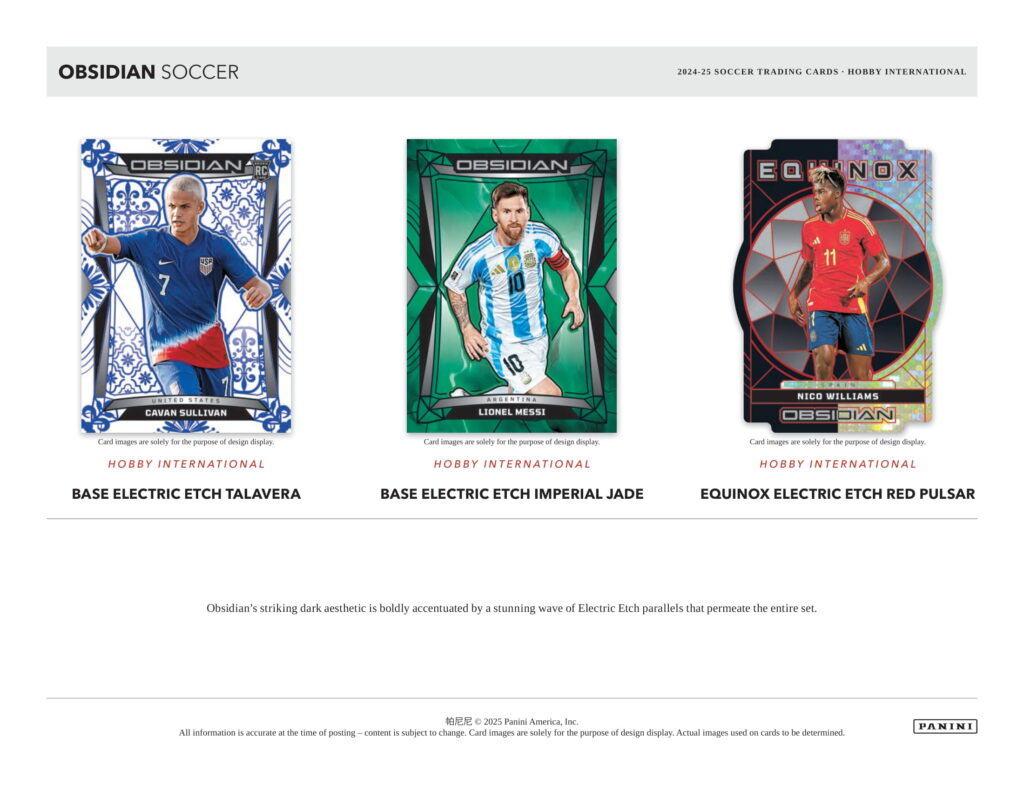製品情報】⚽ 2024-25 PANINI OBSIDIAN SOCCER HOBBY INTERNATIONAL