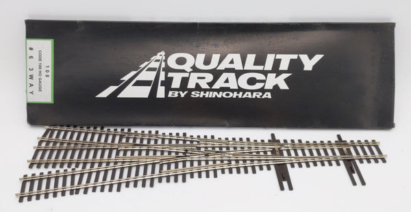 Shinohara Track 108 HO Code 100 Nickel Silver #6 3-Way Turnout