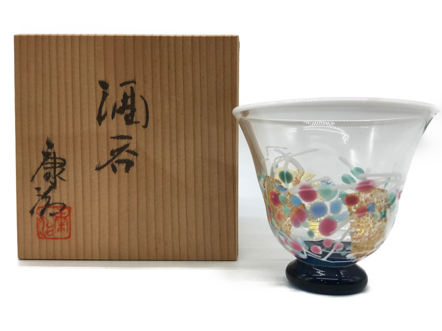 茶道具 石井康治作 手吹き硝子 茶盌 茶道具 石井康治作 手吹き硝子