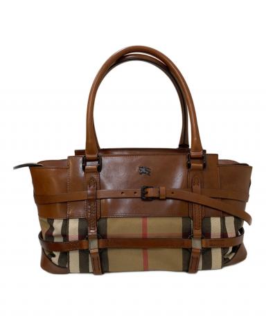 中古・古着通販】BURBERRY (バーバリー) ノバチェックハ レザー切替