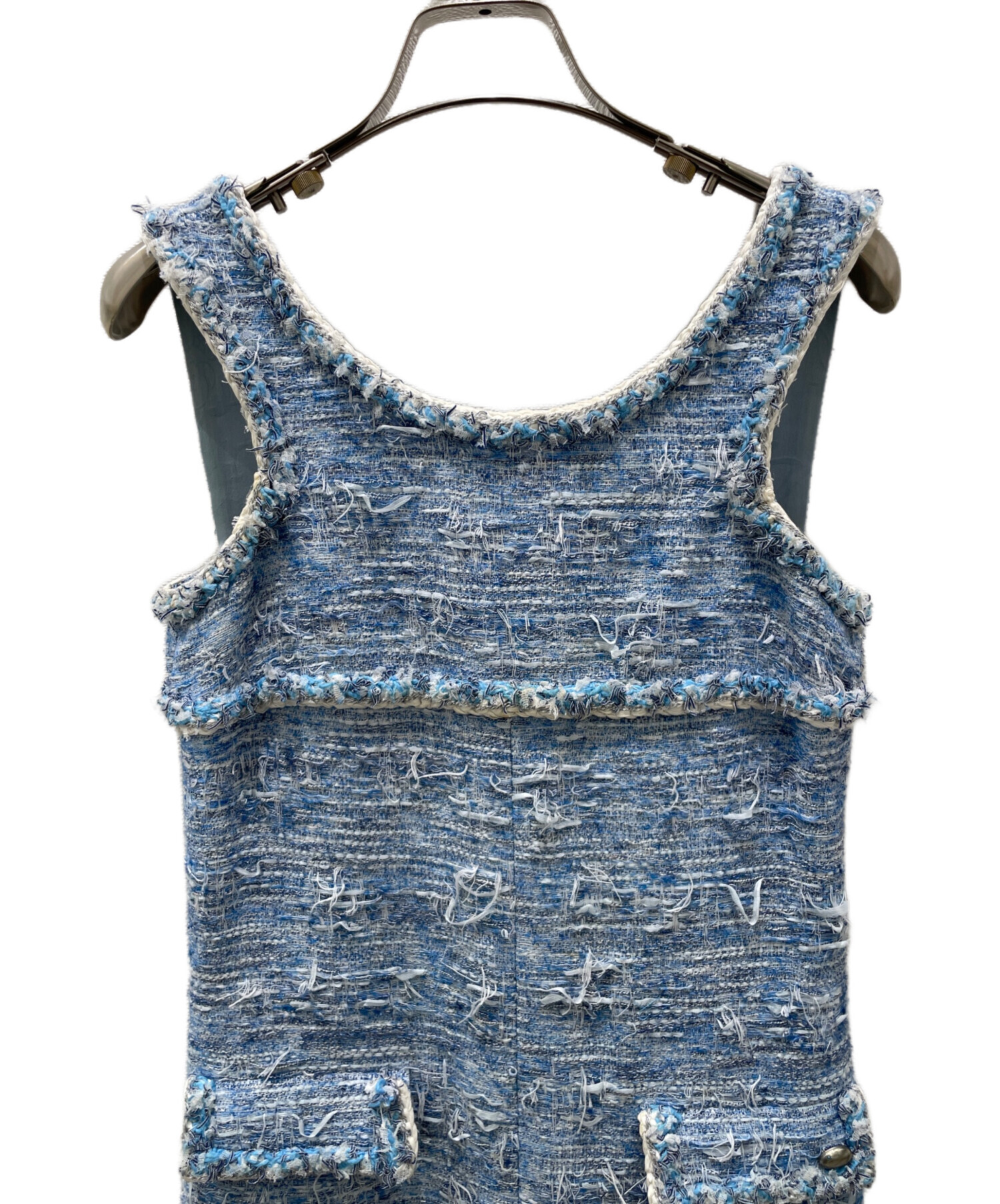 中古・古着通販】CHANEL (シャネル) ツイードノースリーブワンピース