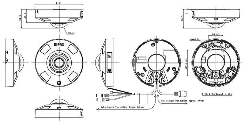 パナソニックi-pro屋外全方位カメラ「WV-S4576LUX / WV-S4556LUX」