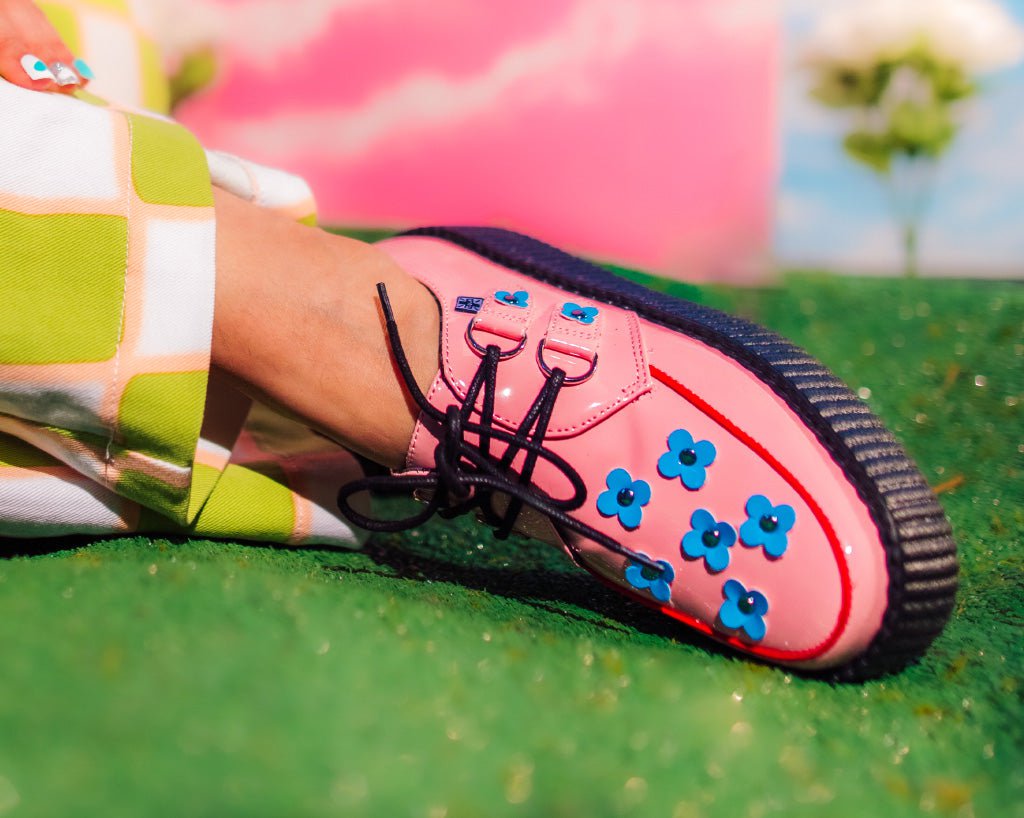 Pink & Blue Patent Flower Viva Mondo Creeper