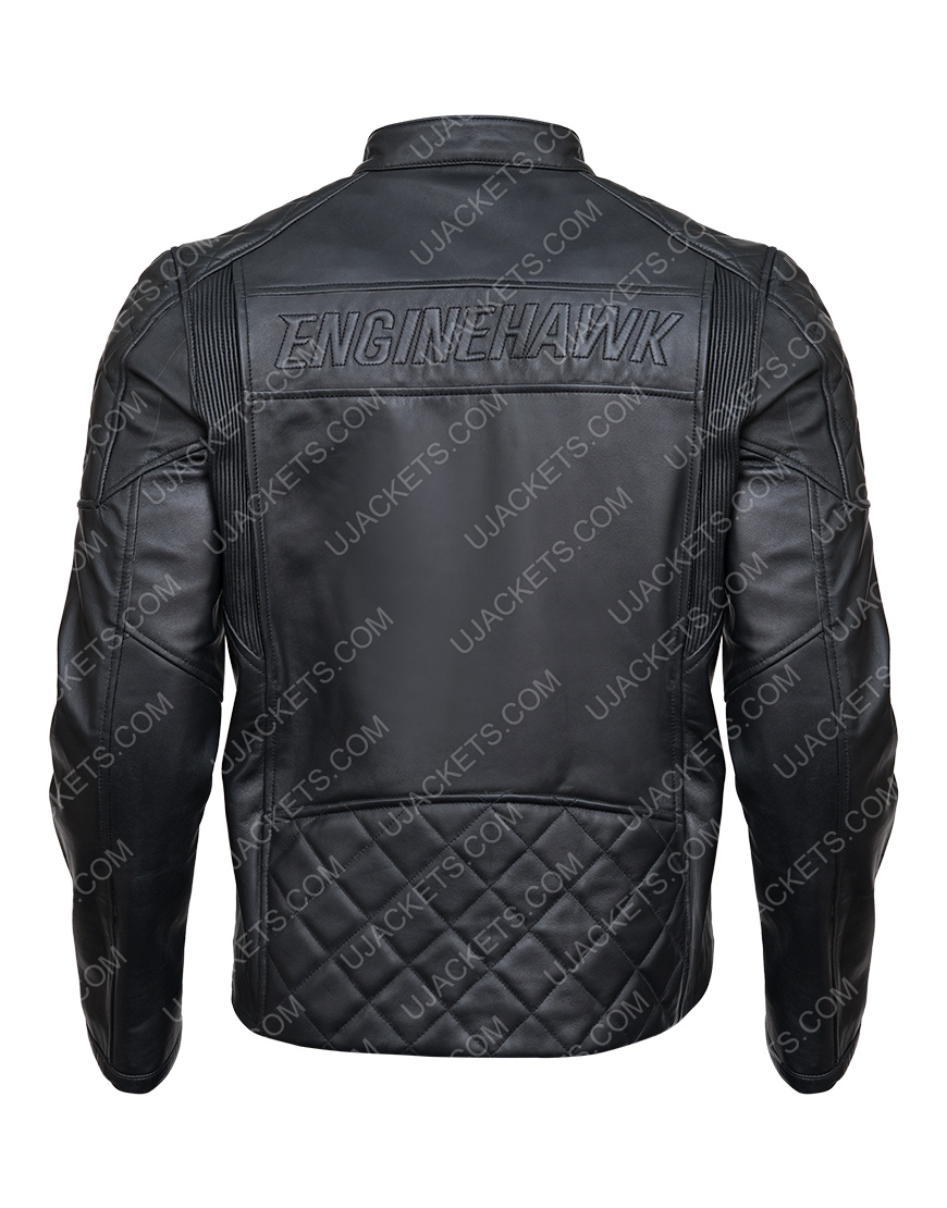 Engine Hawk Black Leather Jacket | Ultimate Jackets