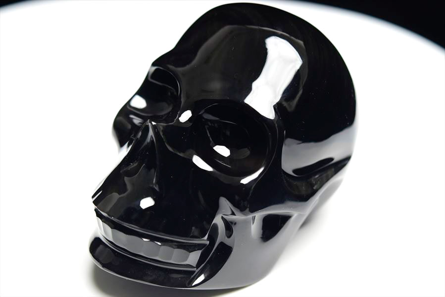 スカル】レインボーオブシディアン ドクロ・髑髏（骸骨）型 置物