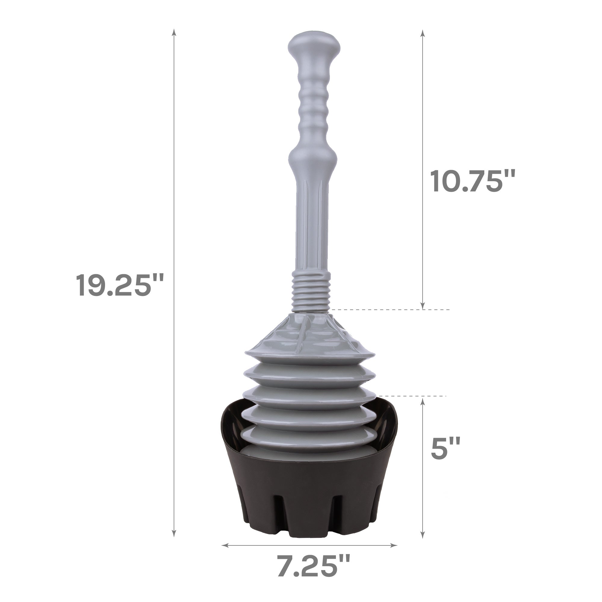 Grey Antimicrobial Resistance Bellows Plunger | Utility Sink