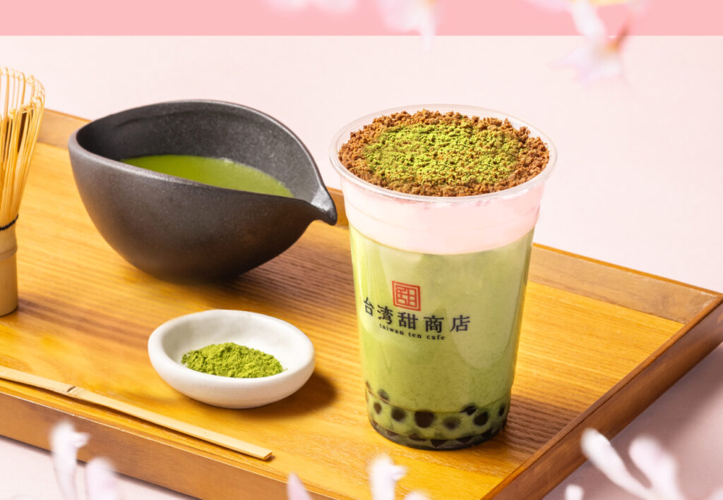 台湾甜商店から、春気分の桜を使った「桜ミルク」「桜盆栽抹茶ラテ」が