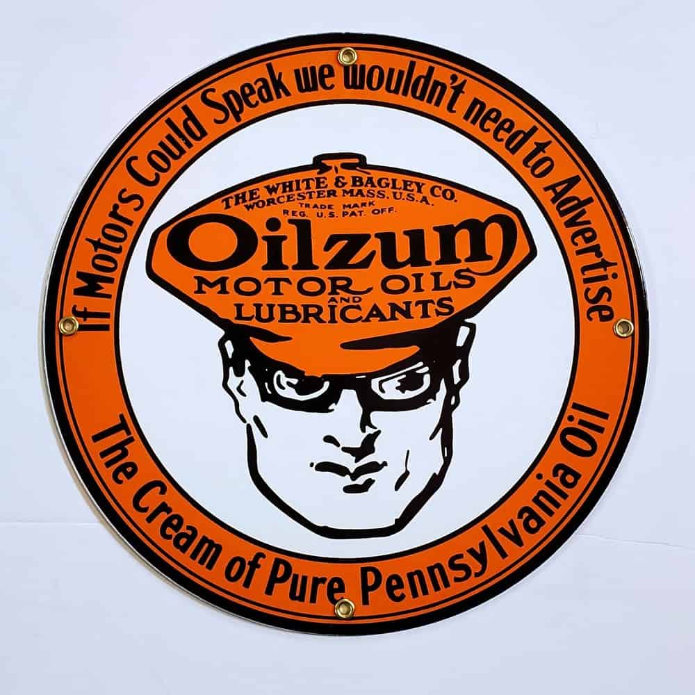 Oilzum Porcelain Sign - 12