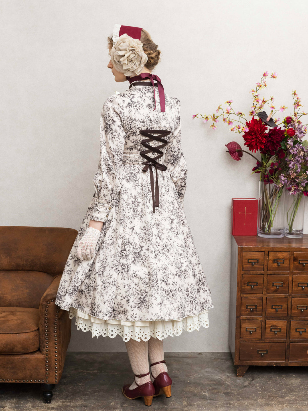 ルイーズクラシカルドールドレス（トワルドロココブーケ柄） - lolita